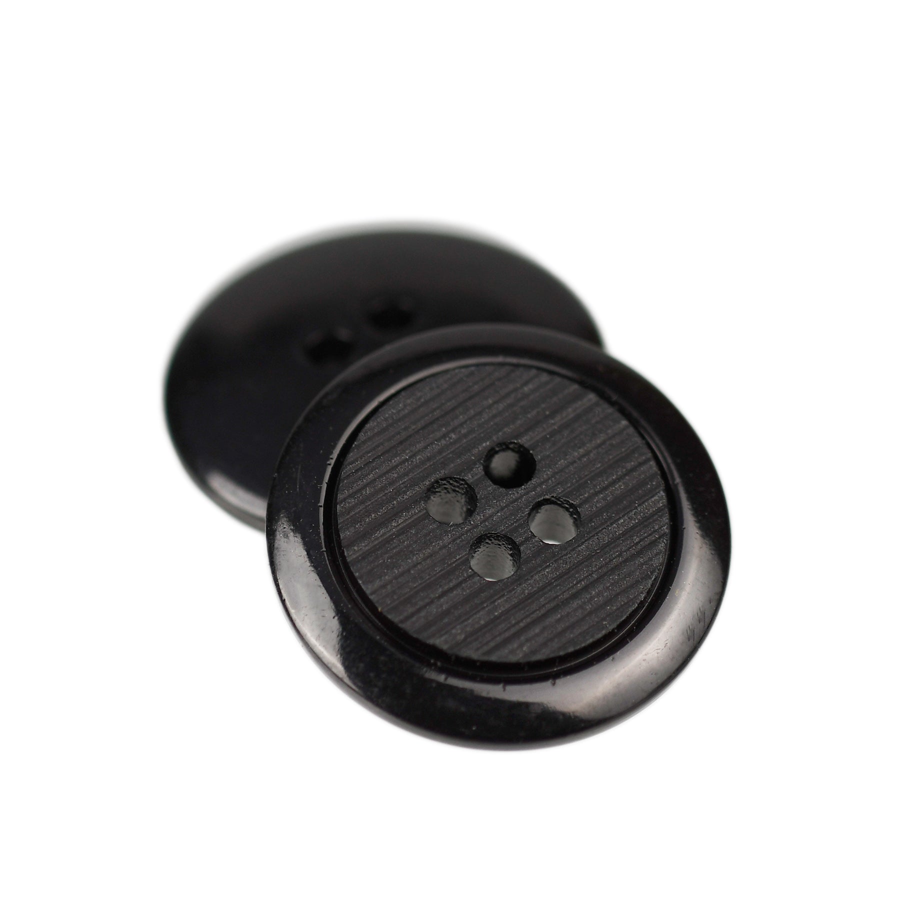 Four-Hole Textured Convex Rim Button Black – JackStock Haberdashery