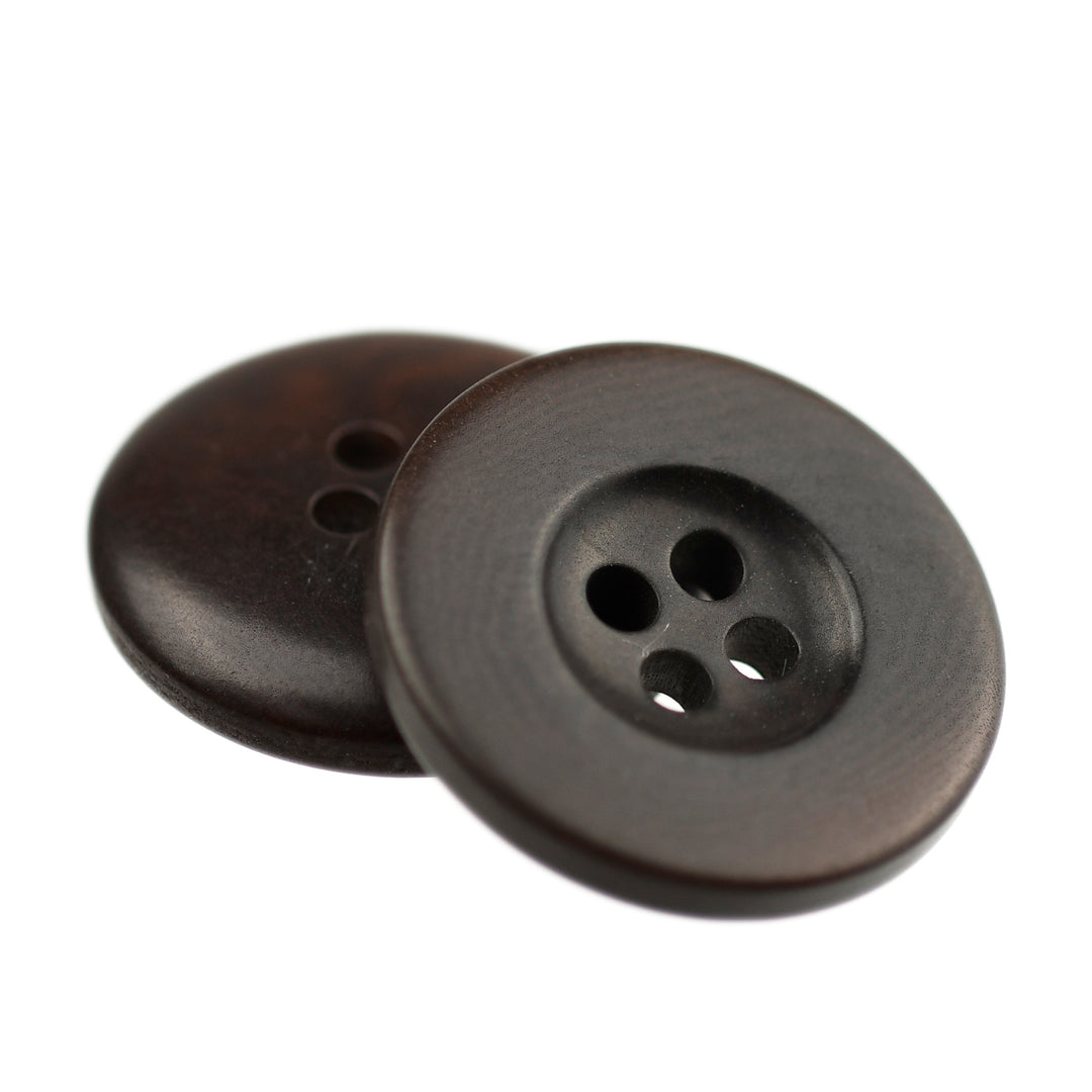 Wide Rim Natural Button Four-Hole Wide Rim Woodgrain Button Mahogany – JackStock Haberdashery