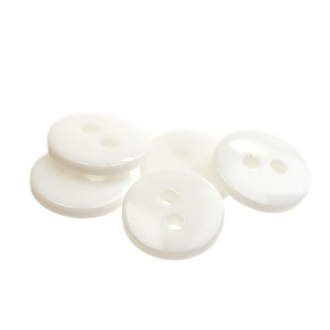 TWO-HOLE FLAT BUTTON GLOSS WHITE