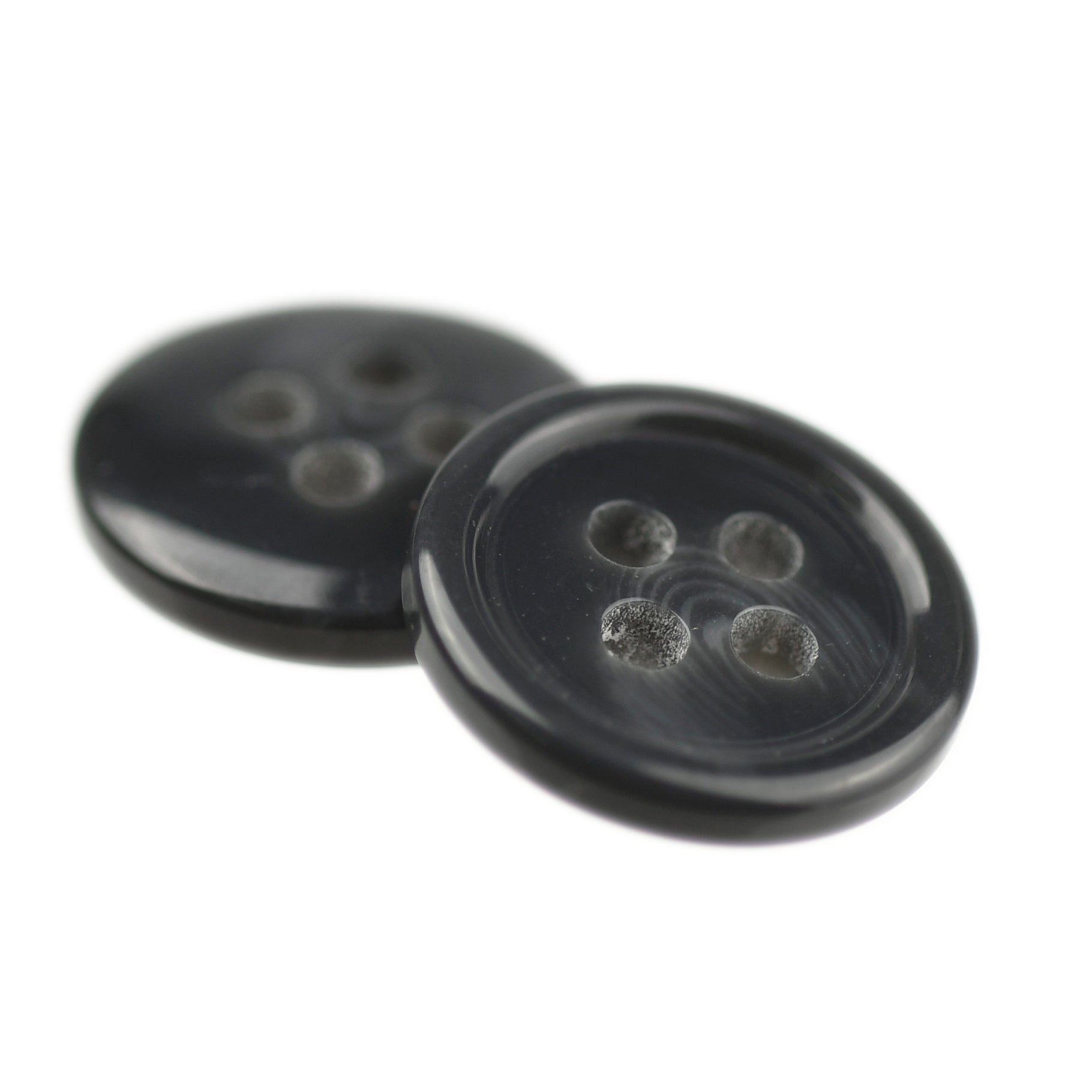 FOUR-HOLE GLOSSY RIM BUTTON DARK GREY – JackStock Haberdashery