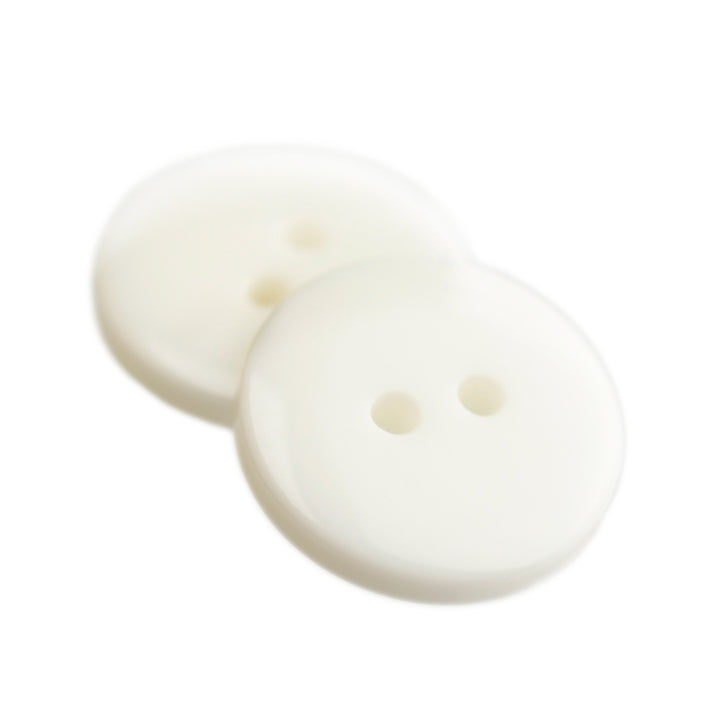 TWO-HOLE FLAT BUTTON GLOSS WHITE