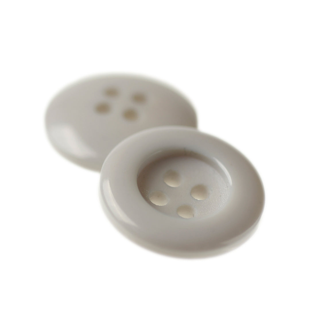 FOUR-HOLE WIDE RIM ROUNDED BUTTON LIGHT GREY