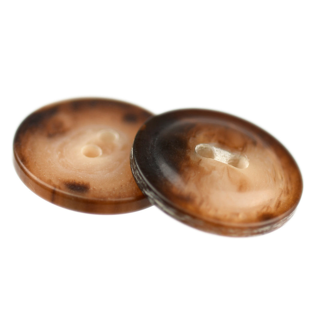 TWO-HOLE FLAT BUTTON MOTTLED BROWN