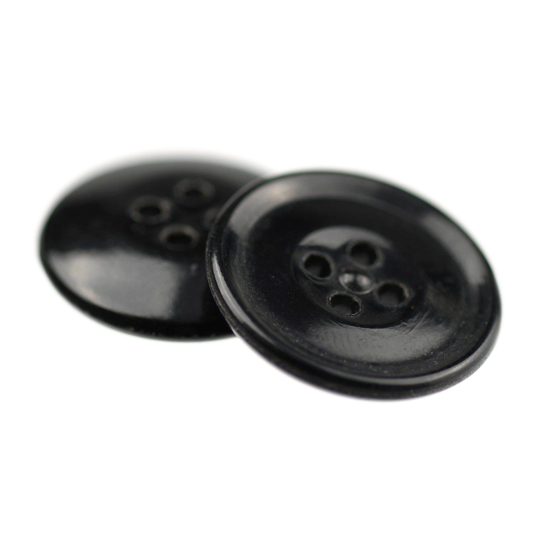Four-Hole Double Rim Button Gloss Black – JackStock Haberdashery