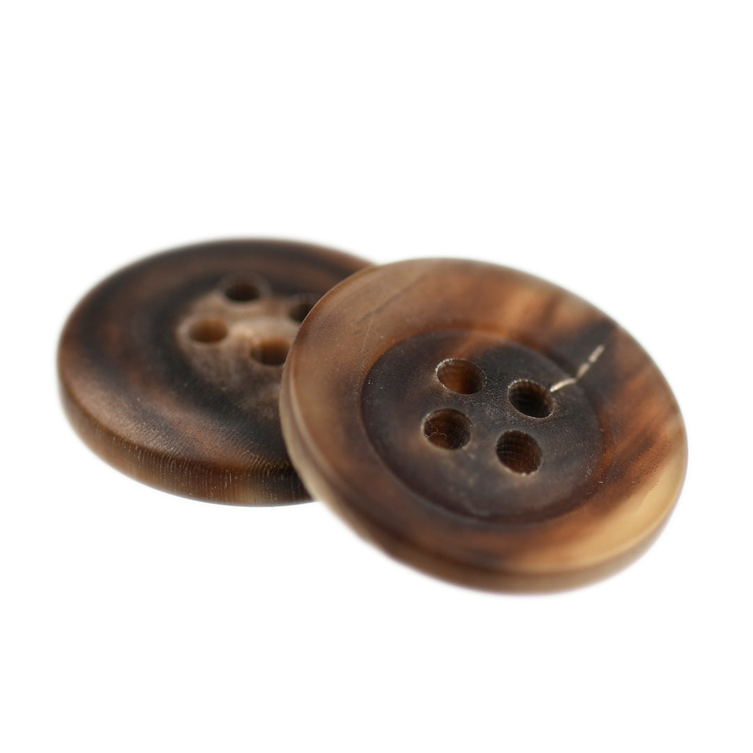 Wide Rim Natural Button Four-Hole Wide Rim Button Dark Brown – JackStock Haberdashery