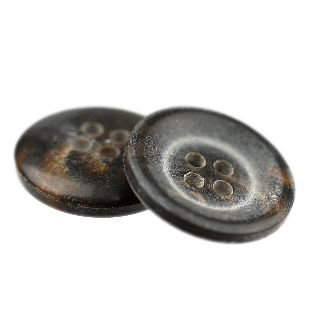 Wide Rim Natural Button Four-Hole Wide Rim Button Mottled Matte Brown – JackStock Haberdashery