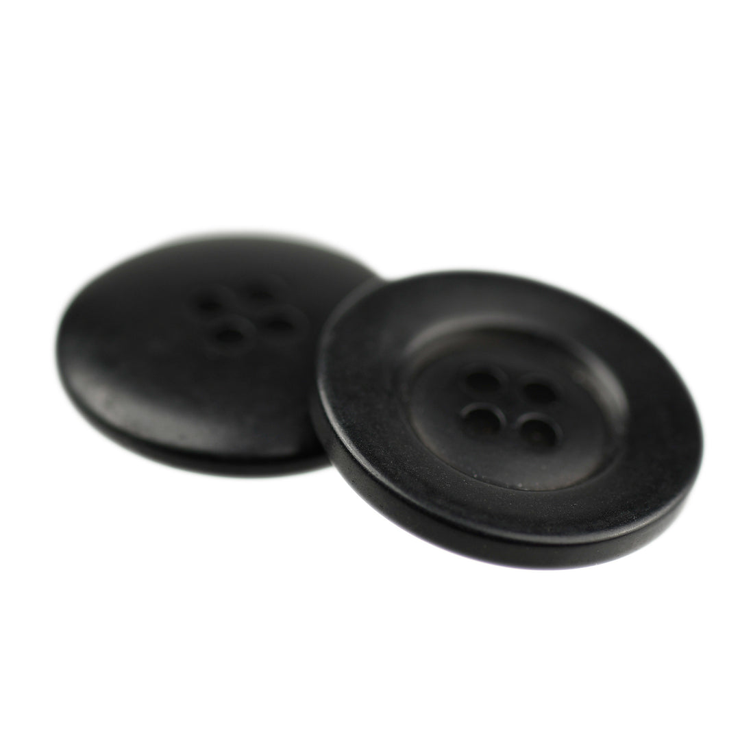 Wide Rim Natural Button Four-Hole Smooth Wide Rim Button Black – JackStock Haberdashery