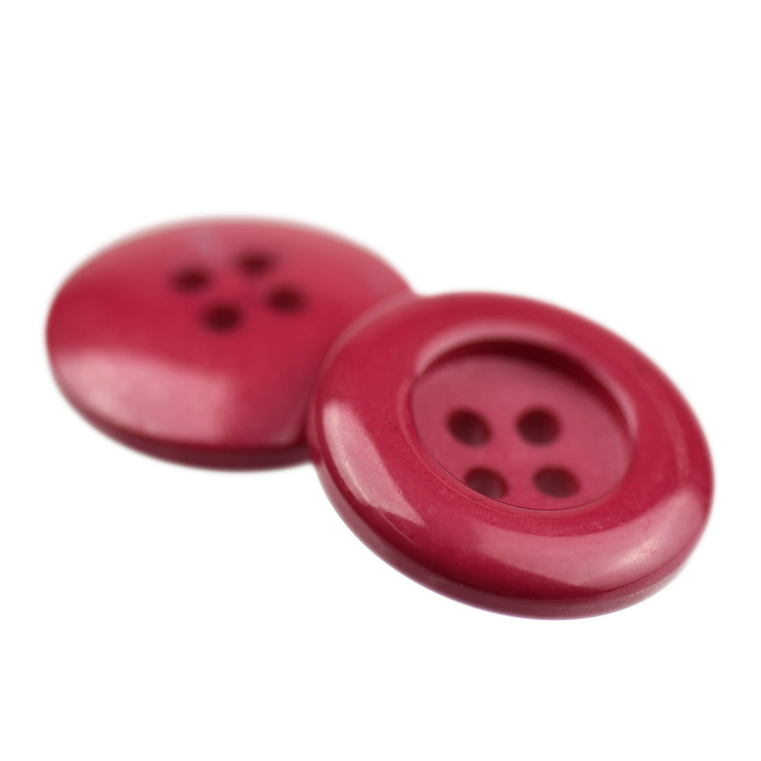 Wide Rim Natural Button Four-Hole Wide Rim Rounded Button Cherry – JackStock Haberdashery