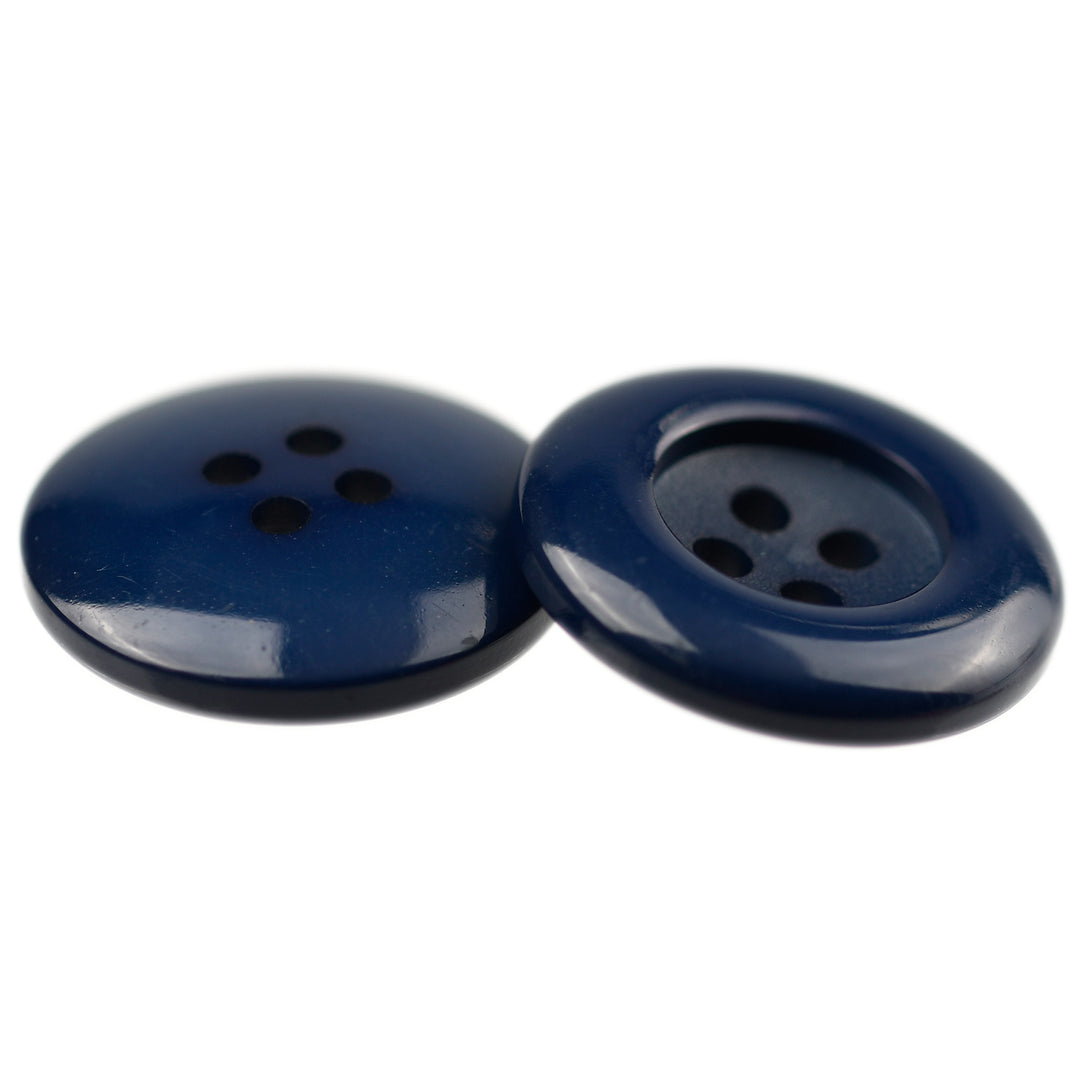 Wide Rim Natural Button Four-Hole Wide Rim Rounded Button Royal Blue – JackStock Haberdashery