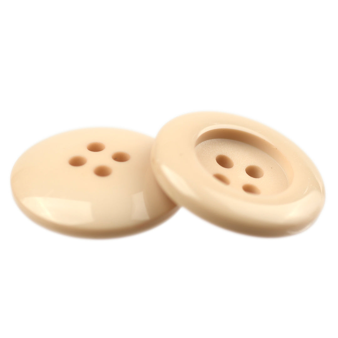 Wide Rim Natural Button Four-Hole Wide Rim Rounded Button Fawn – JackStock Haberdashery