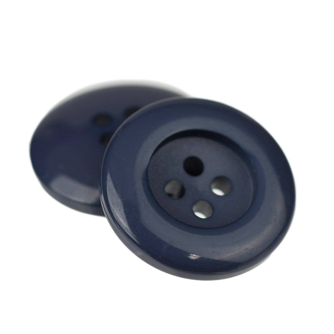 Wide Rim Natural Button Four-Hole Wide Rim Rounded Button Smoky Blue – JackStock Haberdashery