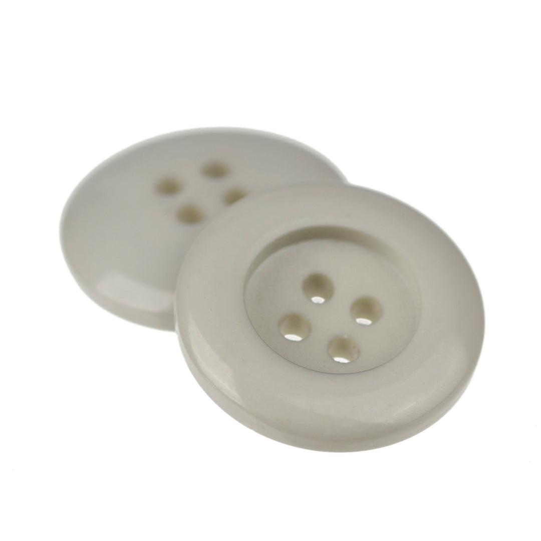 Wide Rim Natural Button Four-Hole Wide Rim Rounded Button Grey – JackStock Haberdashery