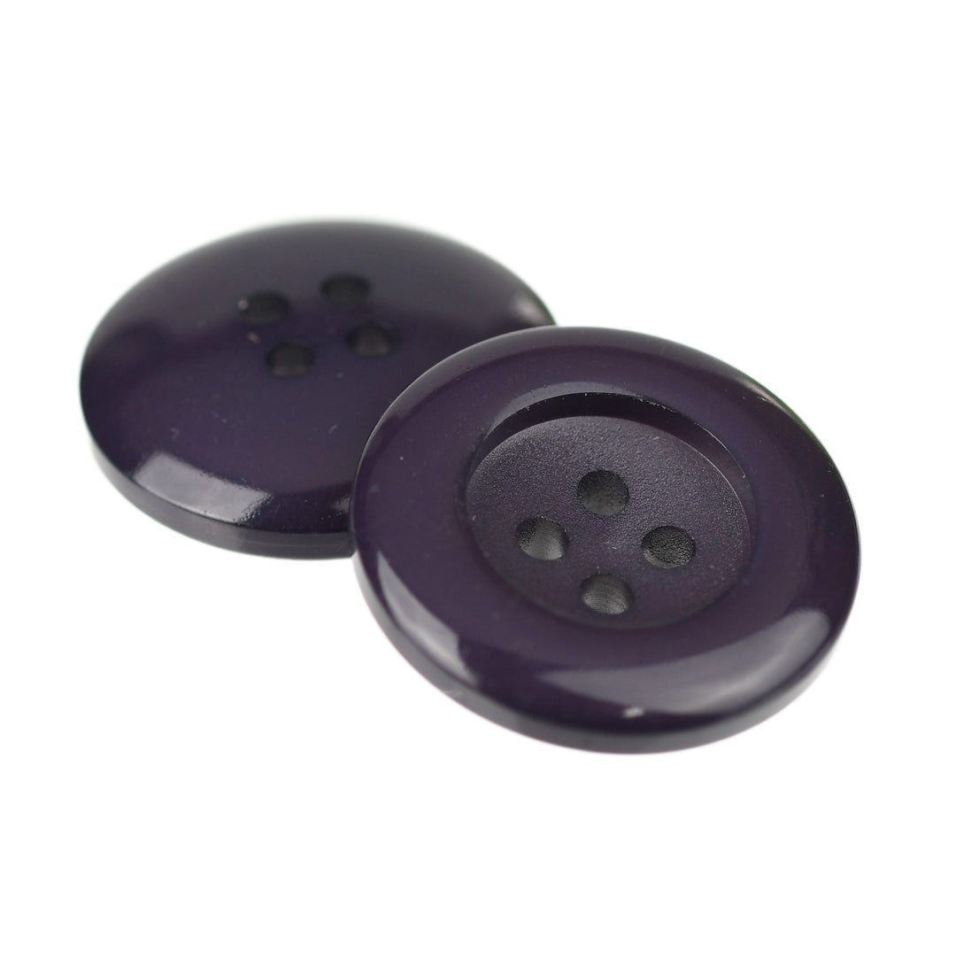 Wide Rim Natural Button Four-Hole Wide Rim Rounded Button Purple – JackStock Haberdashery