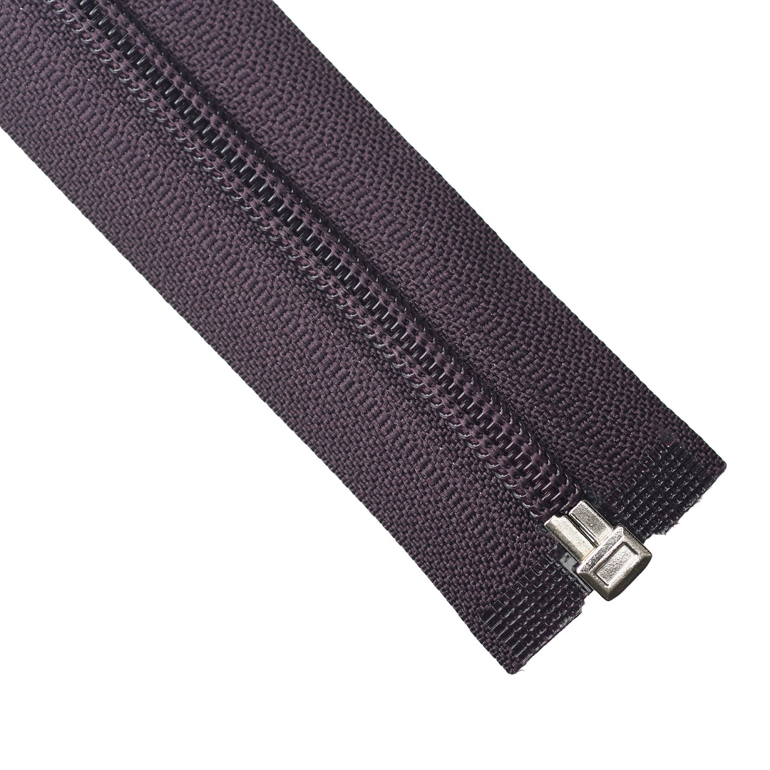 NYLON OPEN-END ZIP NO.5 COL EGGPLANT