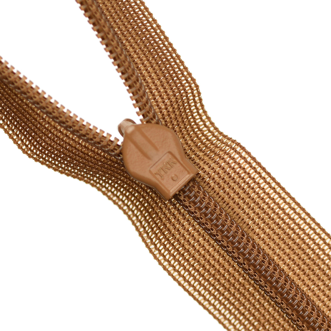YKK INVISIBLE MESH ZIP COL 858 NUTMEG