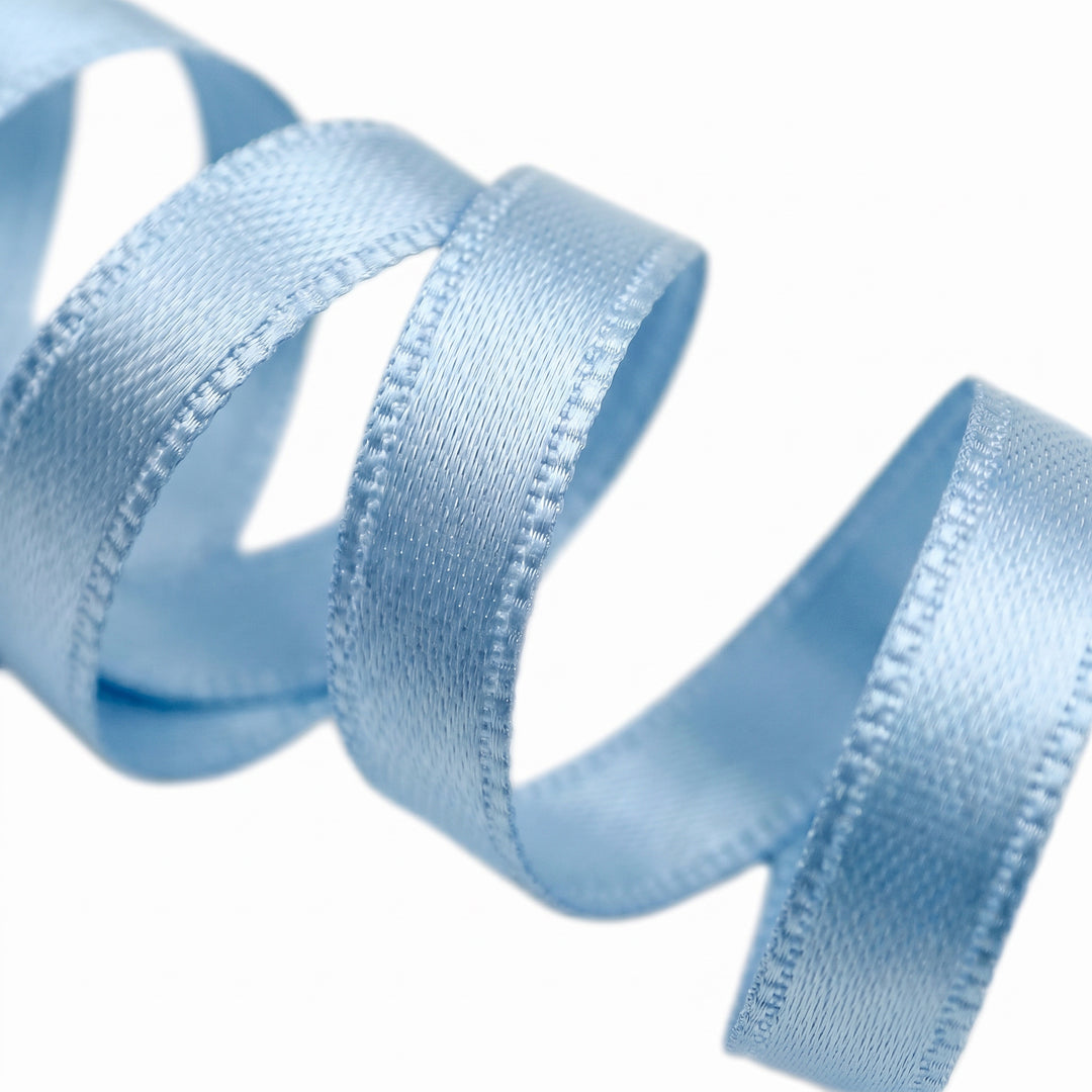 FRENCH DOUBLE-SIDED SATIN RIBBON - BLUE
