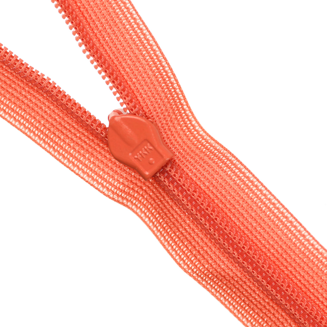 YKK INVISIBLE MESH ZIP COL 138 VIVID CORAL