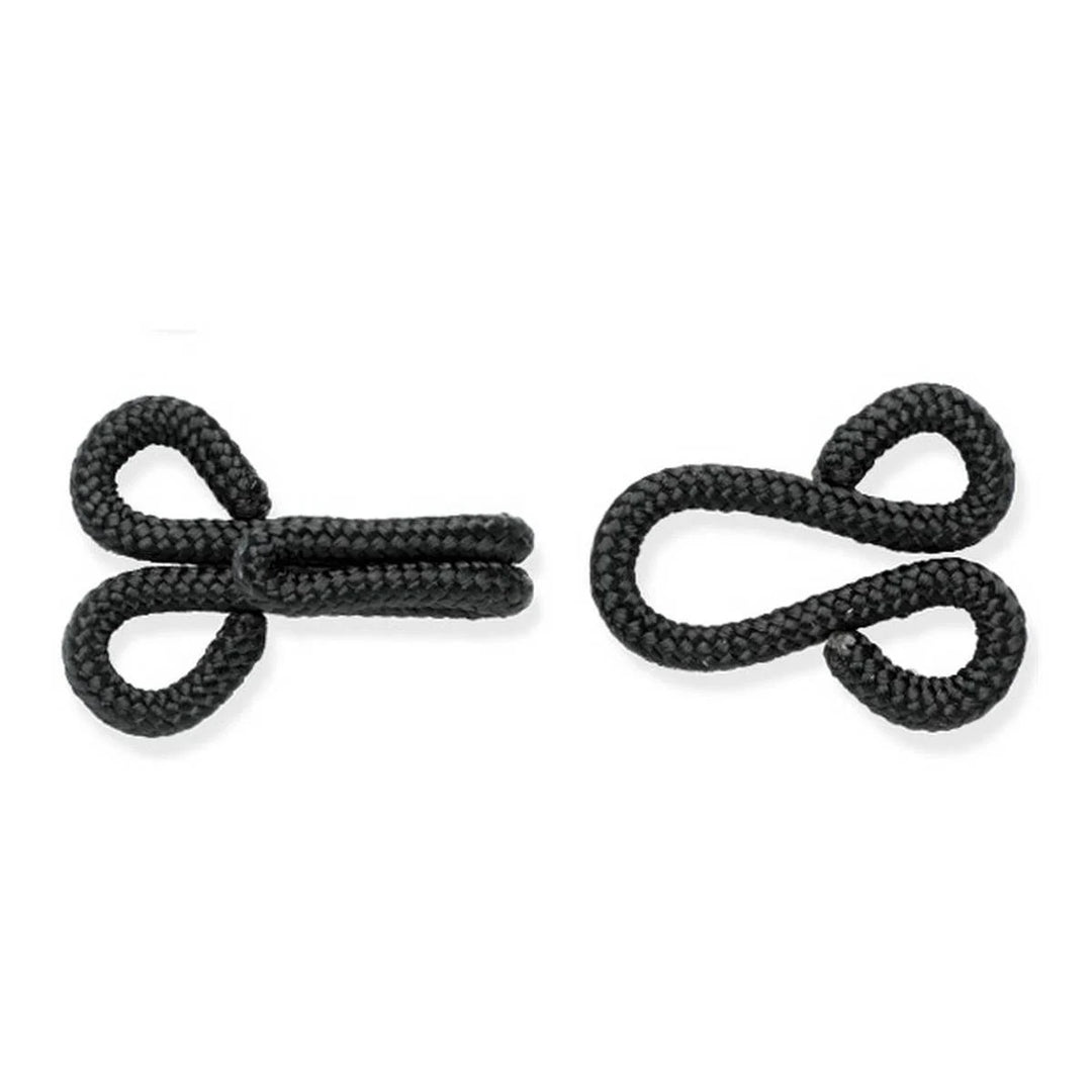 COVERED HOOK & EYE FASTENERS BLACK