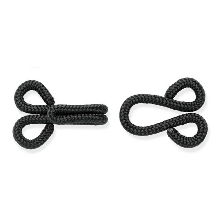 COVERED HOOK & EYE FASTENERS BLACK