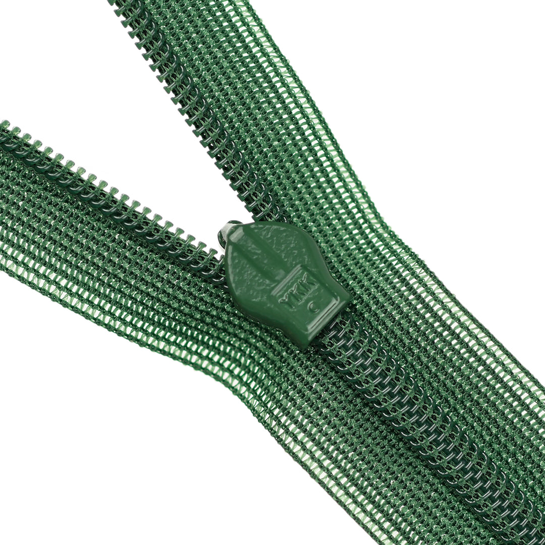 YKK INVISIBLE MESH ZIP COL 880 RACING GREEN