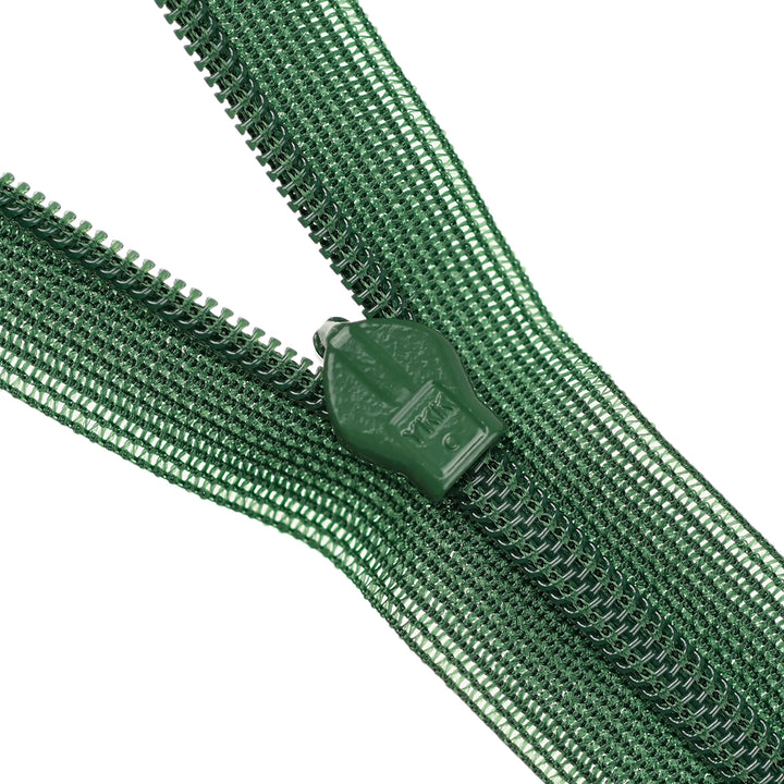 YKK INVISIBLE MESH ZIP COL 880 RACING GREEN