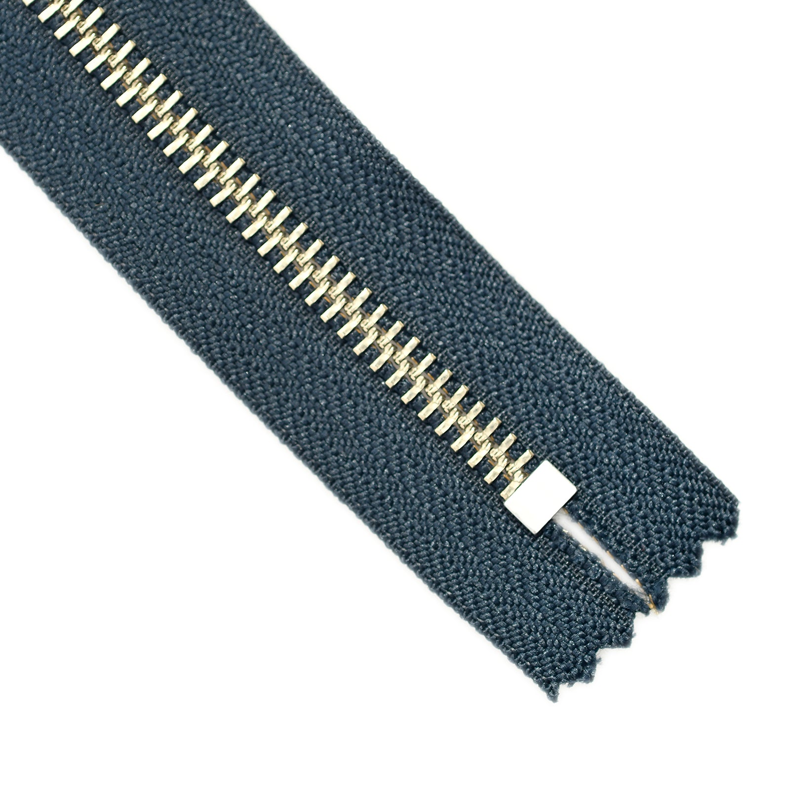 YKK Metal Zipper on White Background