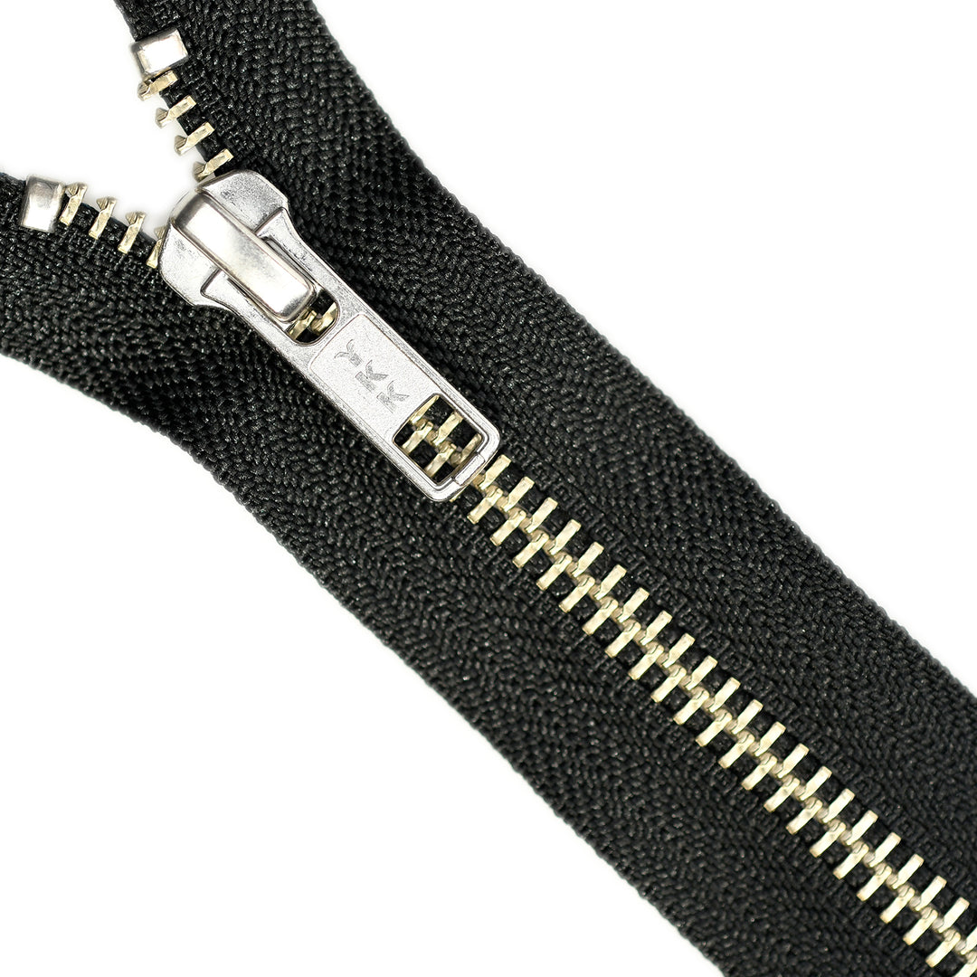 YKK METAL CLOSED-END ZIP NO.5 NICKEL COL 580 BLACK