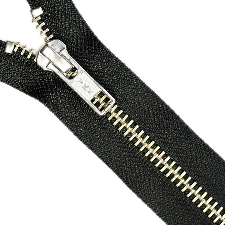 YKK METAL CLOSED-END ZIP NO.5 NICKEL COL 580 BLACK