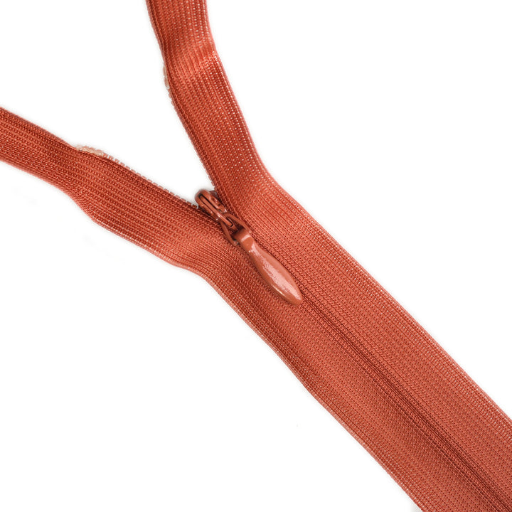 YKK INVISIBLE MESH ZIP COL 850 RUST