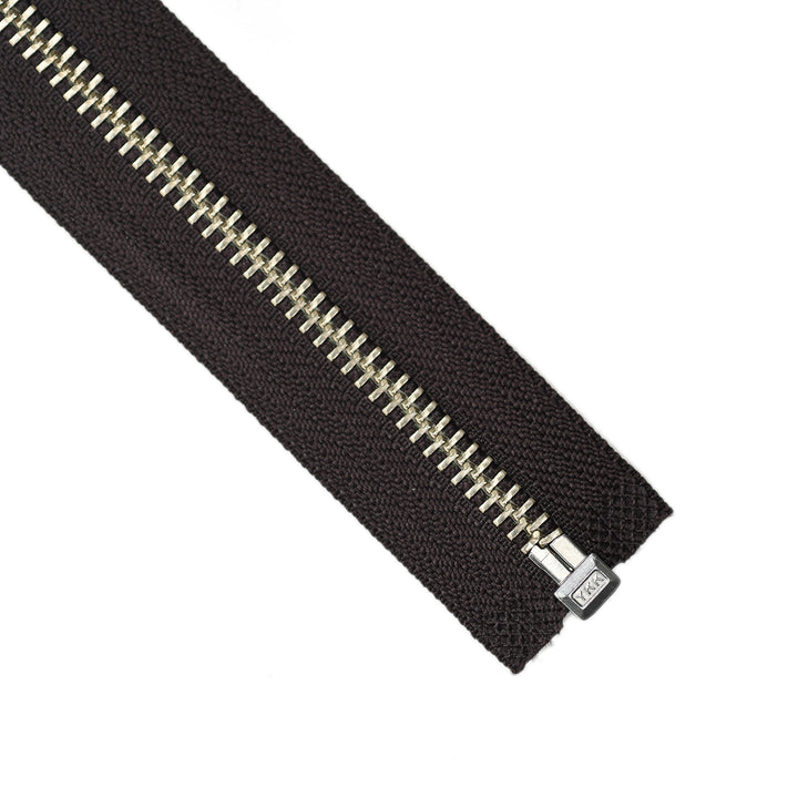 YKK METAL OPEN-END ZIP NO.5 NICKEL COL 917 DARK BROWN