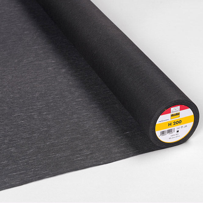 90CM VLIESELINE LIGHTWEIGHT FUSIBLE INTERLINING H200 BLACK