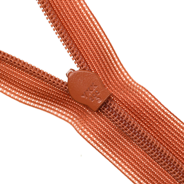YKK INVISIBLE MESH ZIP COL 850 RUST