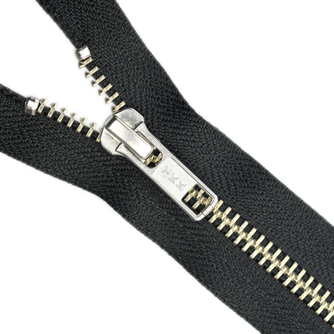 YKK METAL OPEN-END ZIP NO.5 NICKEL COL 580 BLACK