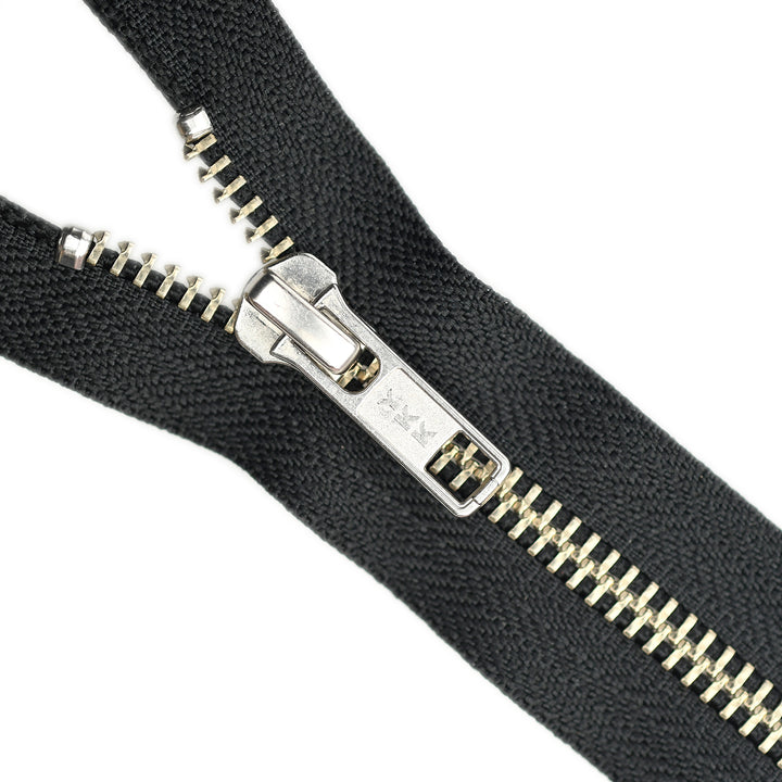 YKK METAL OPEN-END ZIP NO.5 NICKEL COL 580 BLACK