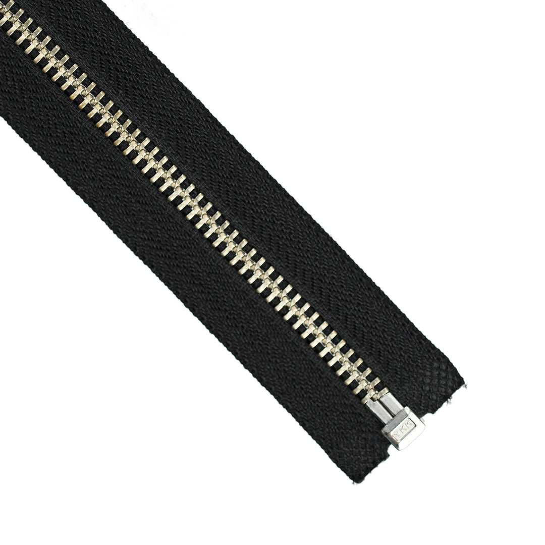 YKK METAL OPEN-END ZIP NO.5 NICKEL DONUT-DROP COL 580 BLACK
