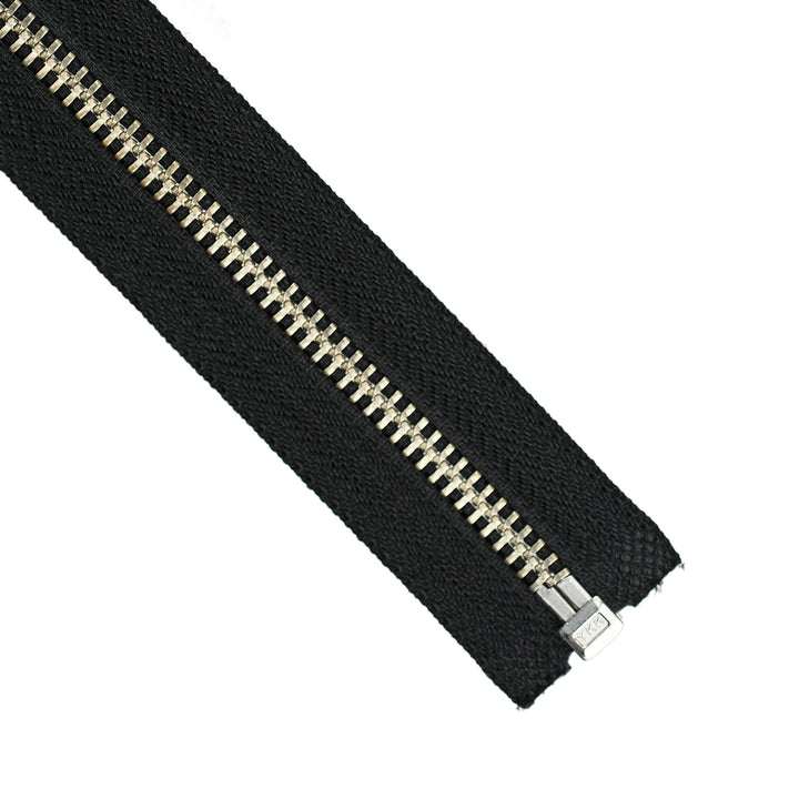 YKK METAL OPEN-END ZIP NO.5 NICKEL DONUT-DROP COL 580 BLACK