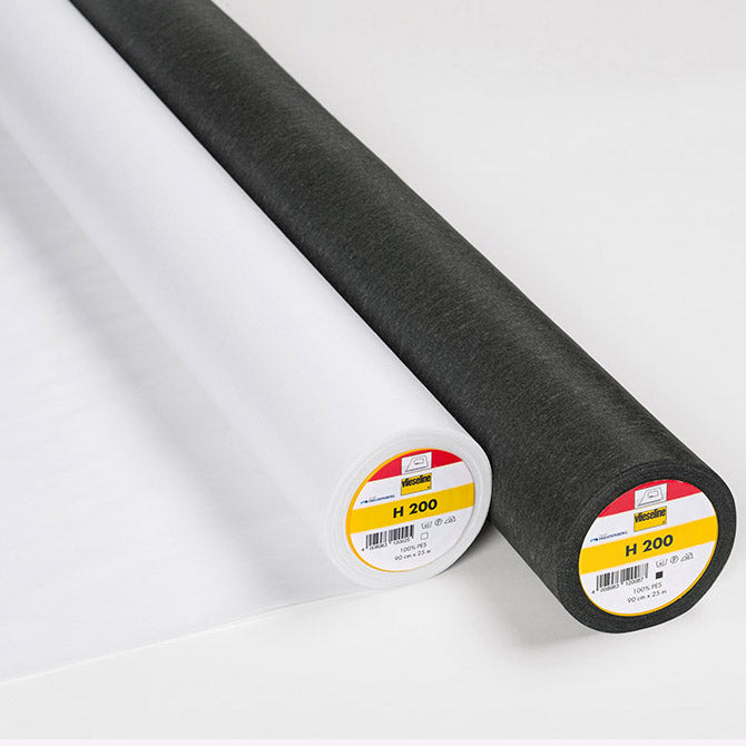 90CM VLIESELINE LIGHTWEIGHT FUSIBLE INTERLINING H200 BLACK