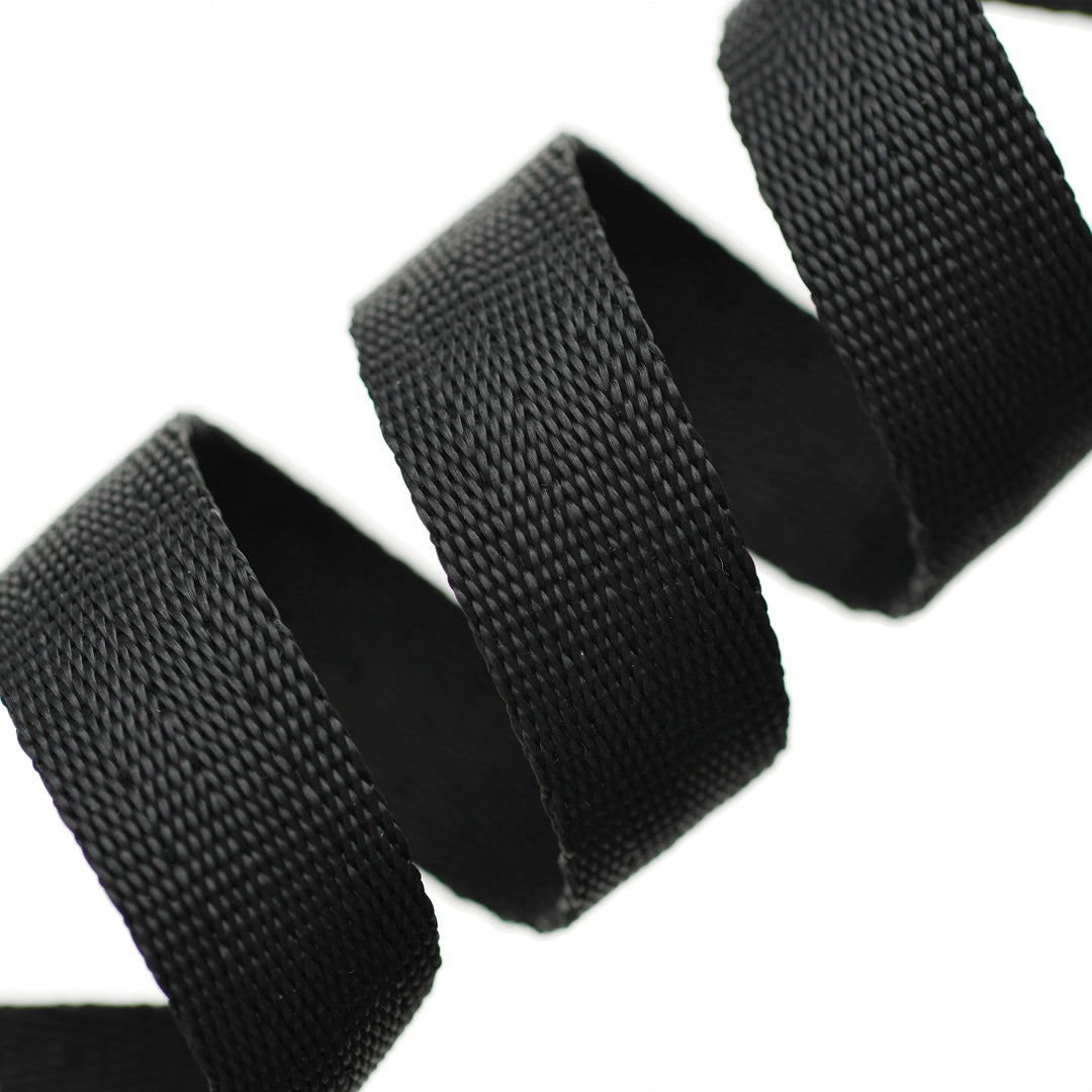 MEDIUM-WEIGHT SOFT POLYESTER BELTING BLACK
