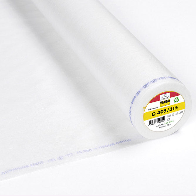 90CM VLIESELINE G405 FUSIBLE INTERLINING 42GSM WHITE