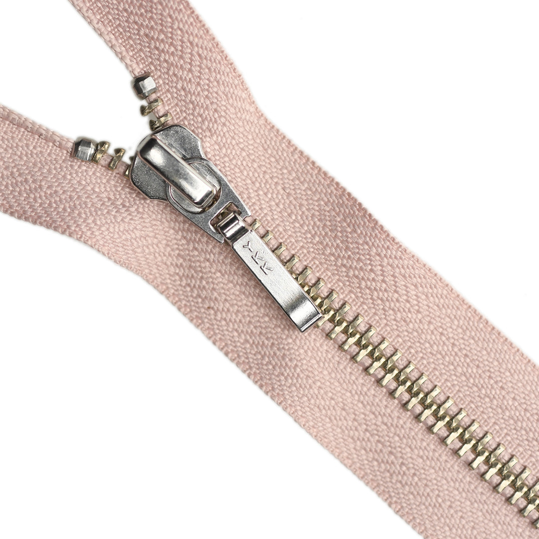 YKK METAL OPEN-END ZIP NO.5 NICKEL BOARD-PULL COL 344