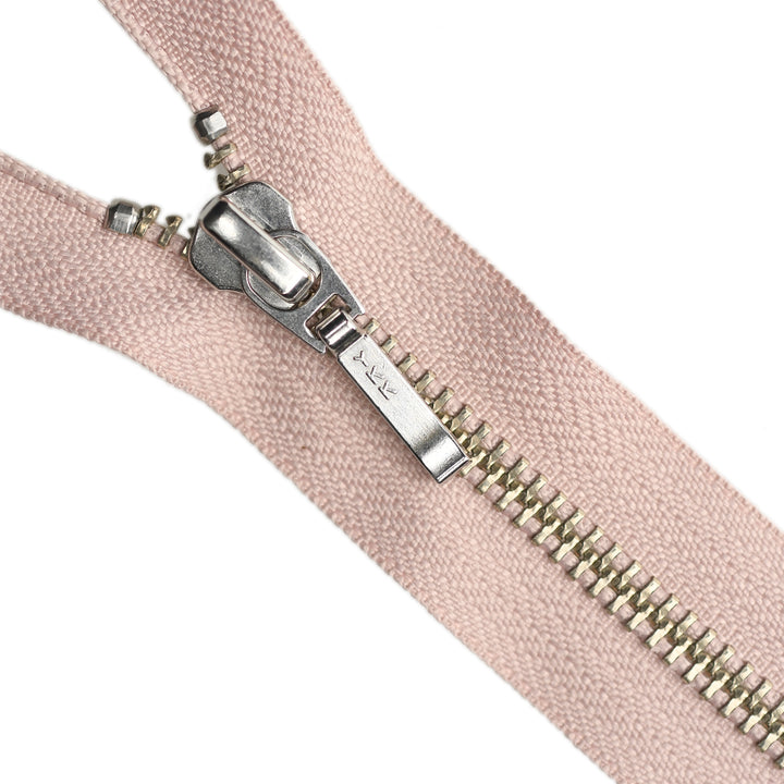 YKK METAL OPEN-END ZIP NO.5 NICKEL BOARD-PULL COL 344