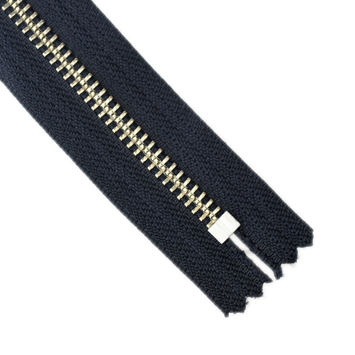 YKK METAL CLOSED-END ZIP NO.5 NICKEL COL 233 DARK NAVY