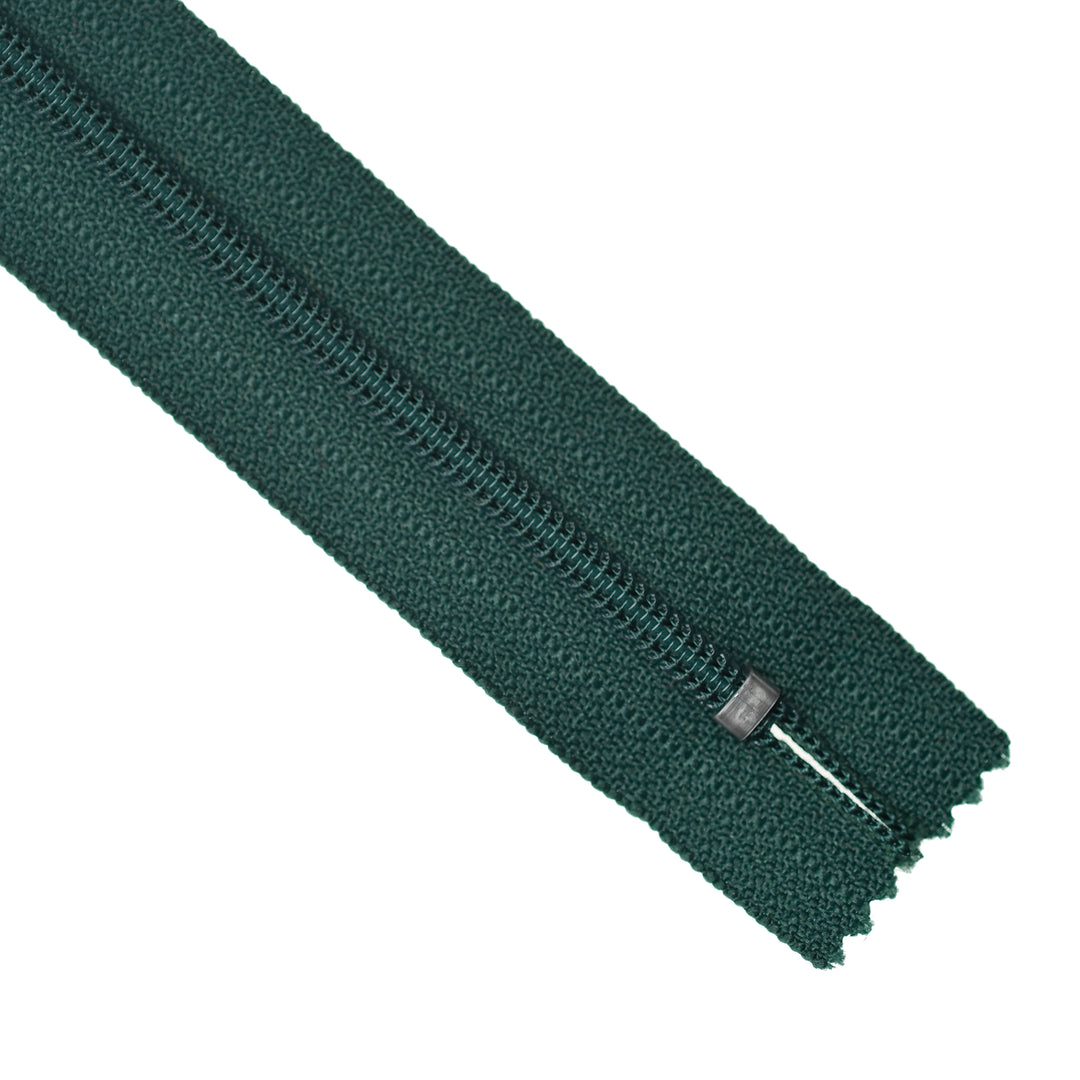 YKK NYLON CLOSED-END ZIP NO.3 COL 530 BOTTLE GREEN