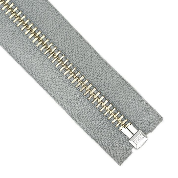YKK METAL OPEN-END ZIP NO.5 NICKEL COL 577 FOG GREY