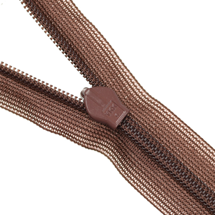 YKK INVISIBLE MESH ZIP COL 215 DARK FIG