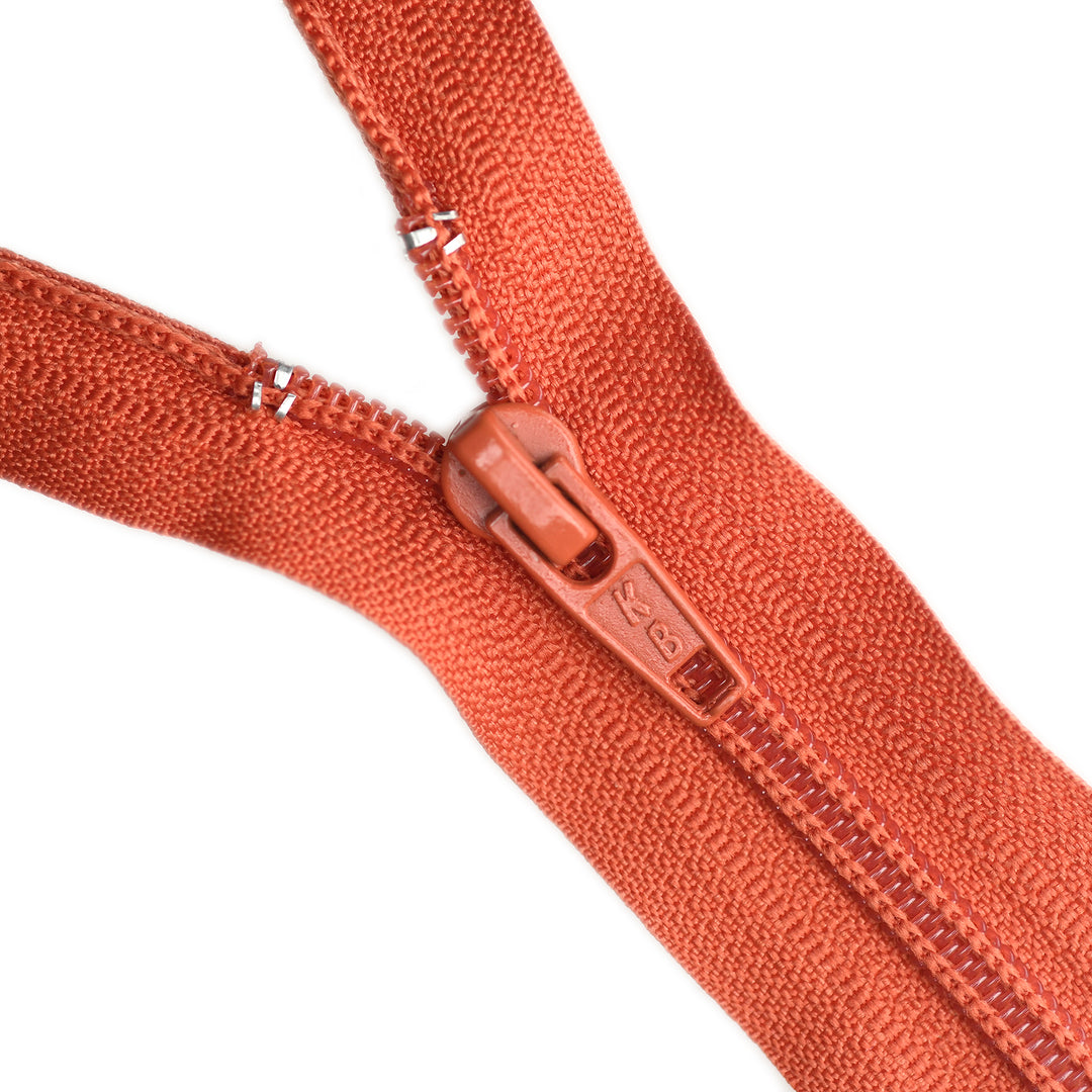 NYLON OPEN-END ZIP NO.5 COL BURNT ORANGE