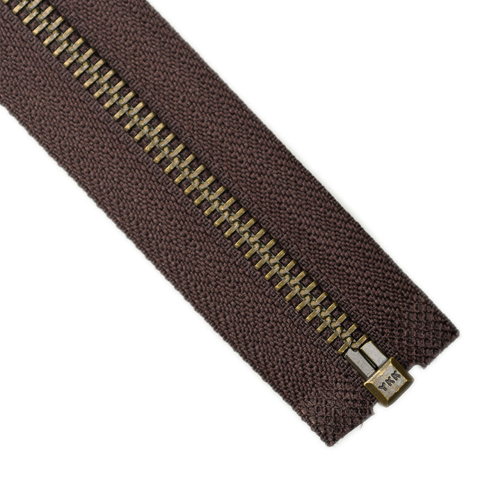 YKK METAL OPEN-END ZIP NO.5 ANTIQUE GOLD COL 570 BROWN