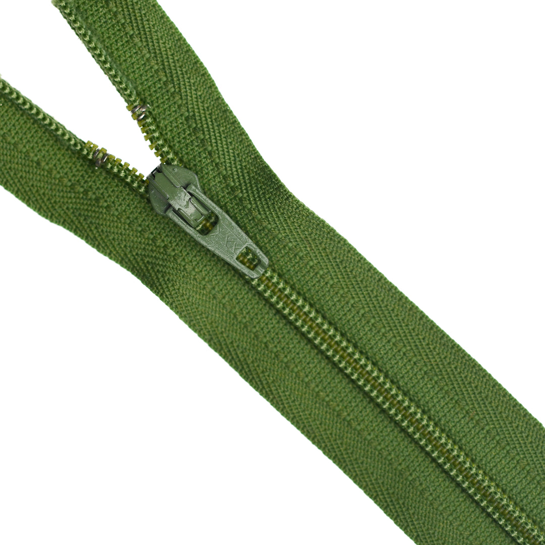 YKK NYLON CLOSED-END ZIP NO.3 COL 528 LAWN GREEN