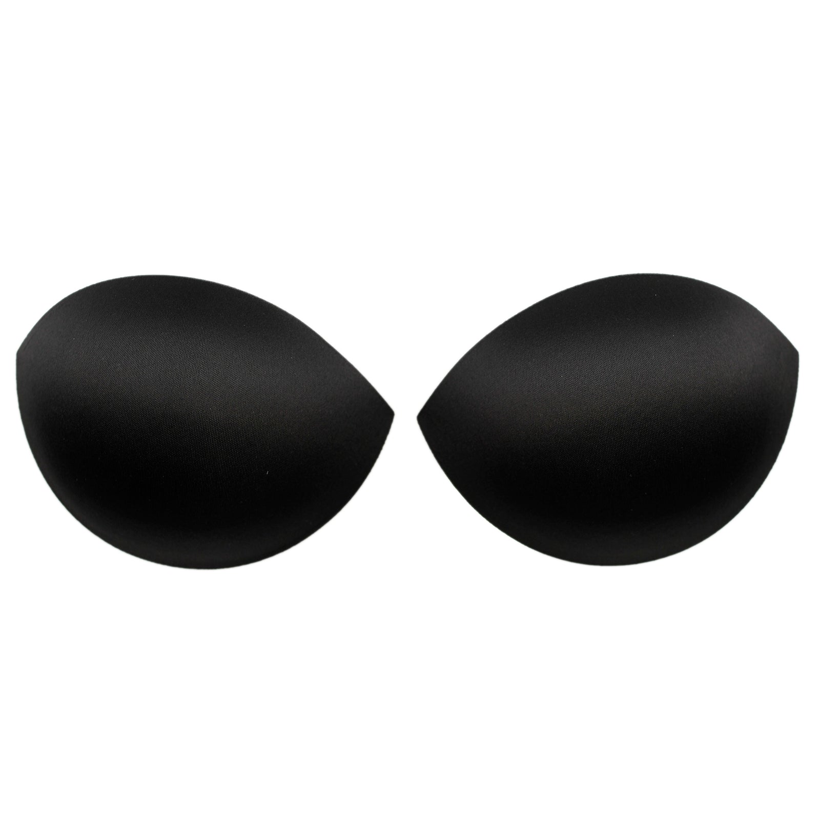 pair of black bra cups on white background