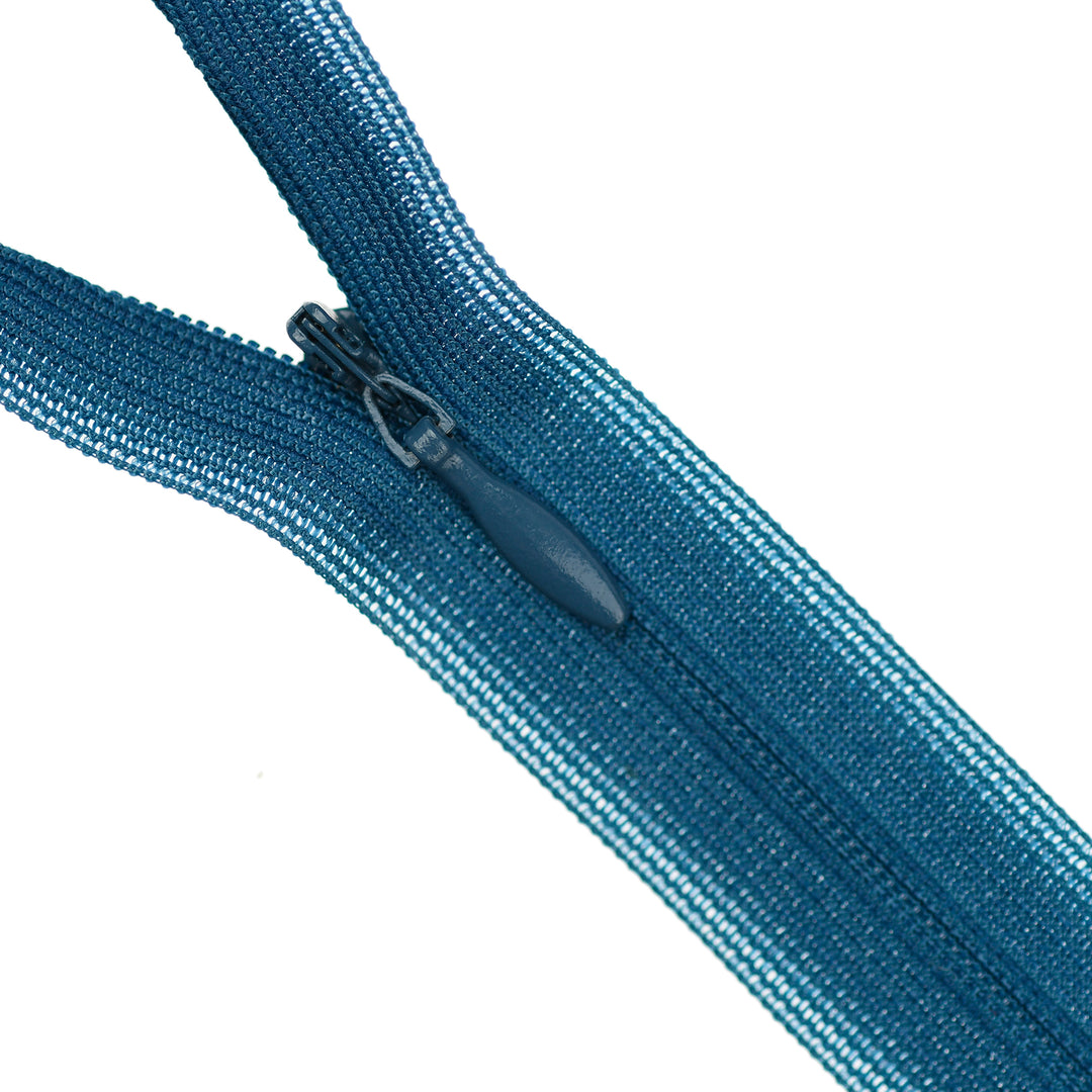 YKK INVISIBLE MESH ZIP COL 910 DEEP CERULEAN BLUE